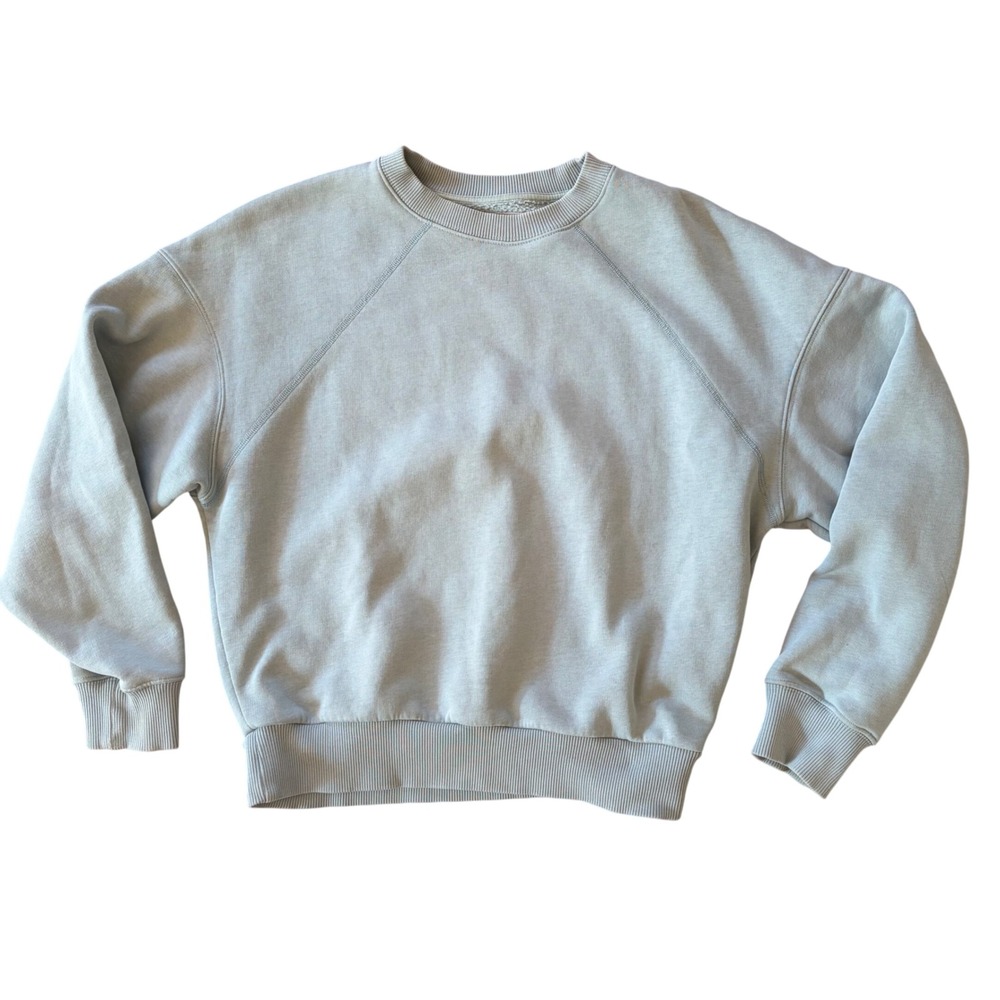 Everlane Raglan‎ Crewneck Sweatshirt Sage Green Medium Minimalist Clean Girl